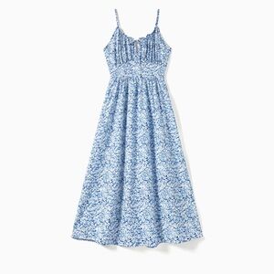 Blue Floral Spaghetti Strap Dress